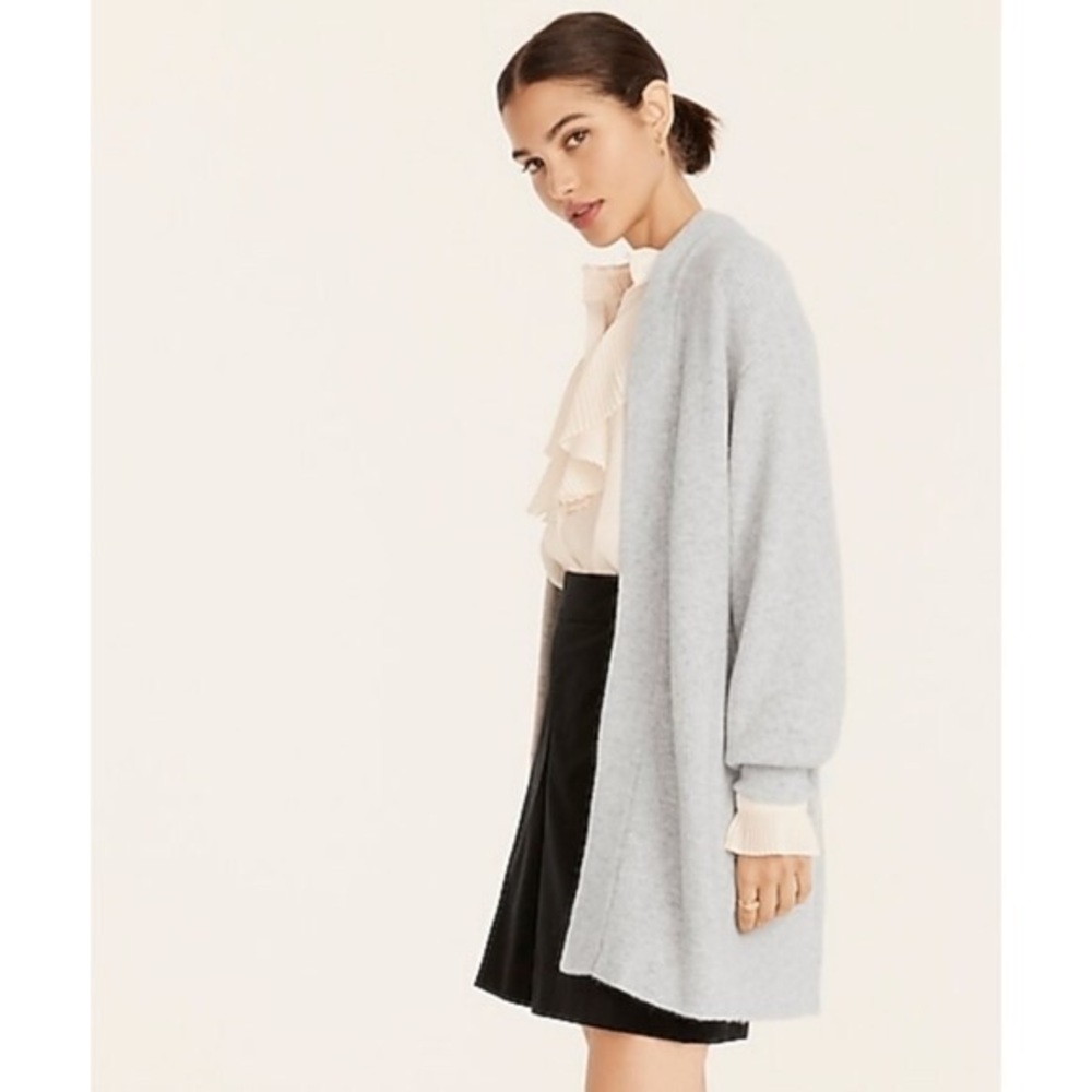 J CREW SUPER SOFT RIBBED LONG CARDIGAN GRAY NWT SZ MED
